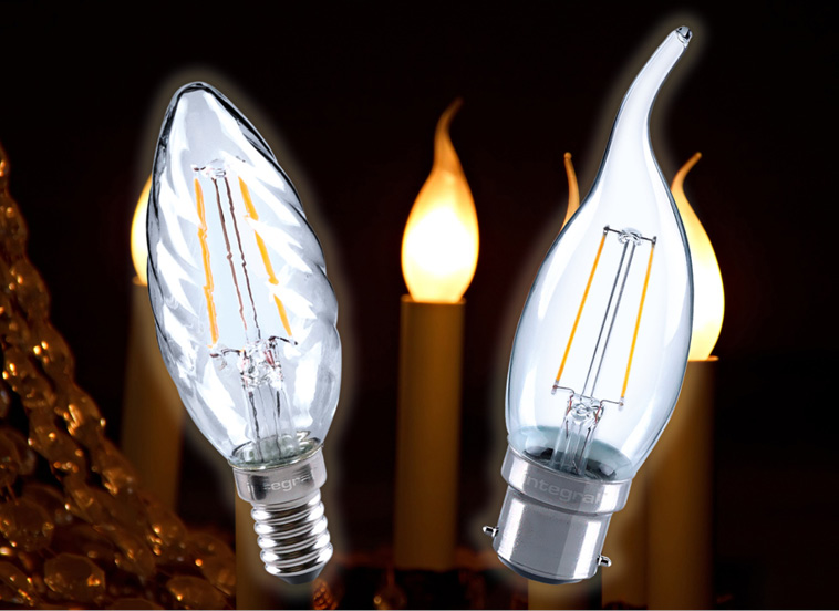 LED Flame Tip Filament Candle Lightbulbs
